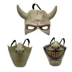 KZQ -Graber Cosplay Mask, Svart Telefonmask, Skräckfilm, Halloween, Läskig Mask, Herrkostymmask (Ljusgrå)> Masker