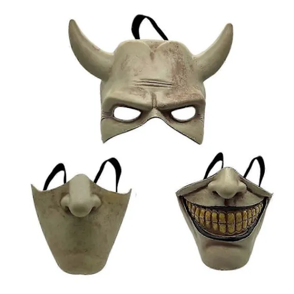 KZQ -Graber Cosplay Mask, Svart Telefonmask, Skräckfilm, Halloween, Läskig Mask, Herrkostymmask (Ljusgrå)> Masker