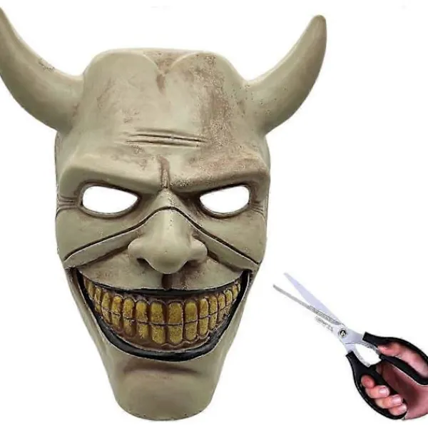 KZQ -Graber Cosplay Mask, Svart Telefonmask, Skräckfilm, Halloween, Läskig Mask, Herrkostymmask (Ljusgrå)> Masker