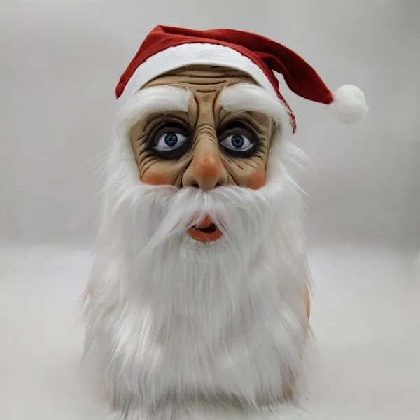 #Latex Jultomtemask (Blå Ögon)#> Masker