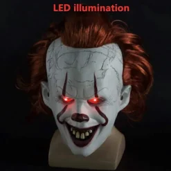 FMYSJ Latex Skräck LED Mask Halloween Pennywise Cosplay Clown Karneval Kostym (FMY)> Masker