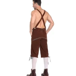 Läderhosen för män i äkta läder - Klassisk tysk Oktoberfest-kostym - Brun[JUN] XL> Dräkter