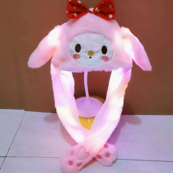 Led Floppy Ear Hat med rörliga öron Barn Öronlapp Pingvin Hat Lysande Hoppande Öron Hat Pingvin> Huvudbonader