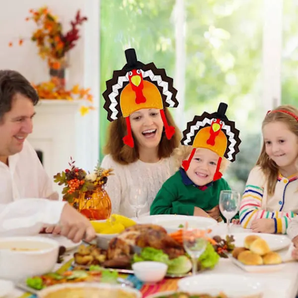 LED Kalkonhatt för Vuxna Barn Tecknad Plyschhatt Party Huvudbonad Thanksgiving Fotorekvisita Hatt Roliga Kostymtillbehör Open screen turkey h> Huvudbonader