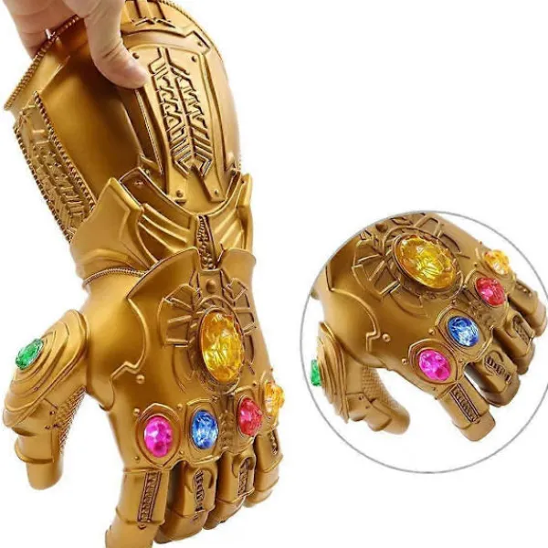 EURL LED Ljus Upp Infinity Gauntlet Thanos Handskar med Avtagbara Magnetiska Infinity-stenar> Tillbehör