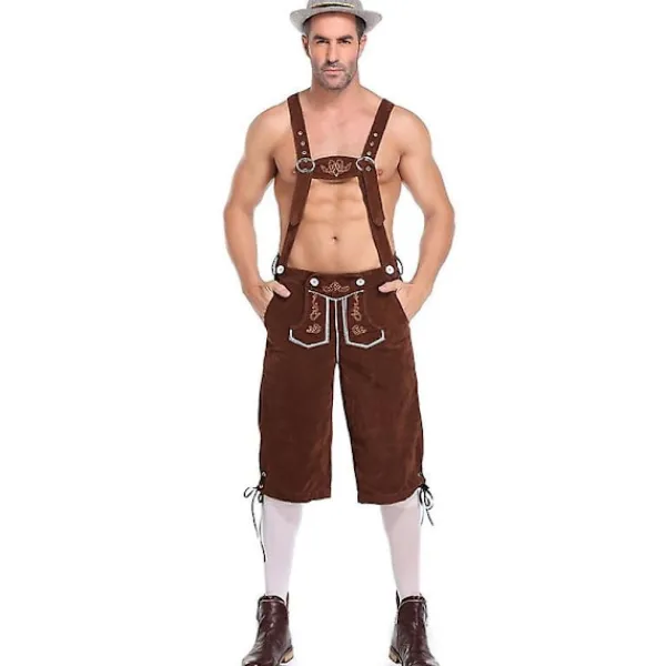 Lederhosen för Män - Äkta Läder Autentiska Tyska Lederhosen för Herrar, Oktoberfest Klädsel - -XF7- M> Dräkter
