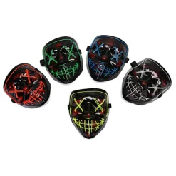 LED-glödmask EL-tråd lyser upp The Purge-filmdräkten><noscript><img width=