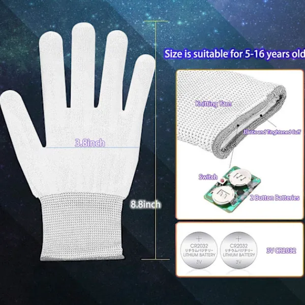 LED-handskar, lysande skeletthandskar med 5 färger och 6 lägen, blinkande, Halloween, jul, födelsedag, cosplay, festival, festgåva, bästa gåvorna för | Fyndiq> Tillbehör
