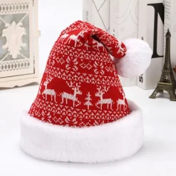 JIUSAIRUI älgmössa vinterförtjockad stickad julmössa för vuxna snowflake><noscript><img width=