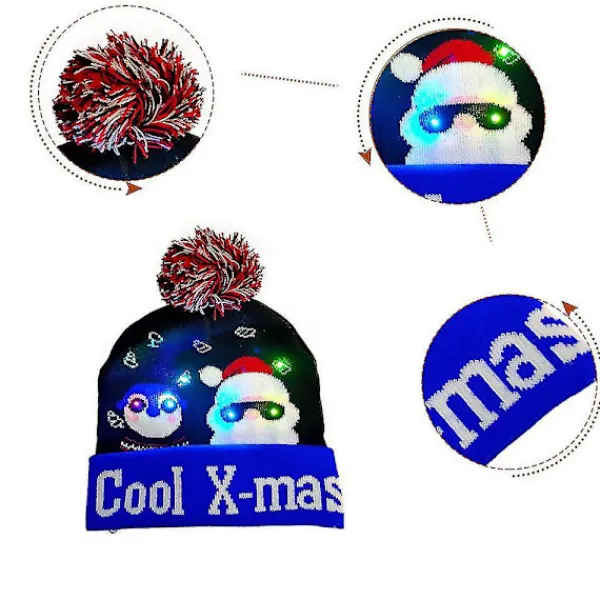 unbranded Ljusupplyst Julhatt Julmössa Med Led-lampor För Vuxna Jul Nyår Festtillbehör Stil 6> Tillbehör