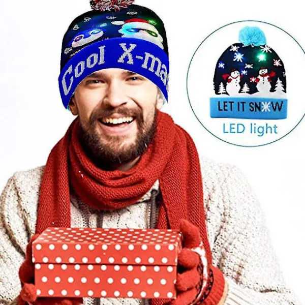 unbranded Ljusupplyst Julhatt Julmössa Med Led-lampor För Vuxna Jul Nyår Festtillbehör Stil 6> Tillbehör