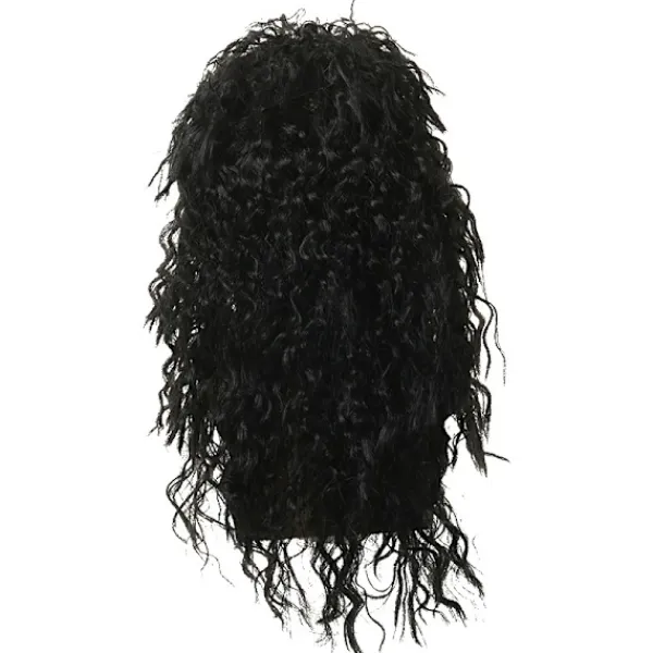 Jettbuying Lång Lockig Peruk Svart Peruk Manlig Cosplay Peruker Puffig Högfiber För One Size> Peruker