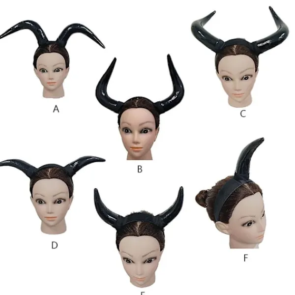 Lång oxhorn huvudbonad cosplay horn pannband festtillbehör för Halloween> Huvudbonader