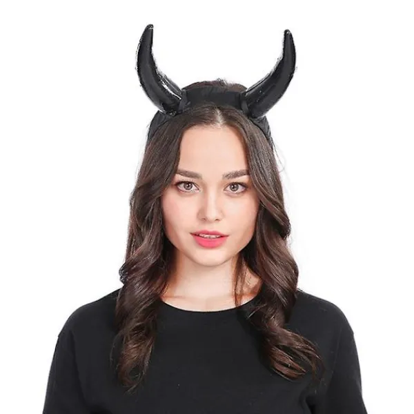 Lång oxhorn huvudbonad cosplay horn pannband festtillbehör för Halloween> Huvudbonader