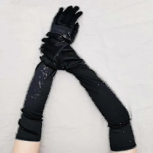 TryggHandla Långa Satin Stretch Satinhandskar 1920-tals Vintage Party Cosplay Damhandskar Bröllopshandskar-lingling}> Tillbehör