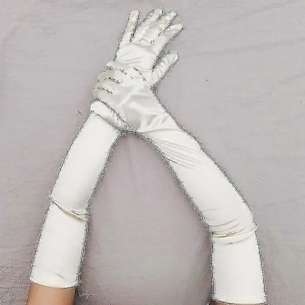 TryggHandla Långa Satin Stretch Satinhandskar 1920-tals Vintage Party Cosplay Damhandskar Bröllopshandskar-lingling}> Tillbehör