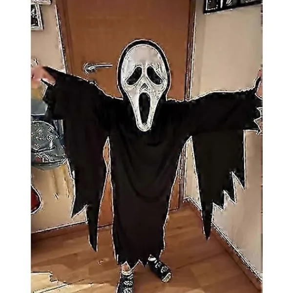 FMYSJ Läskig Spökansikte Blodig Bling Mask - Halloween Kostymrekvisita för Vuxna & Barn, Skräck Cosplay Tillbehör - FKB (FMY) A> Masker