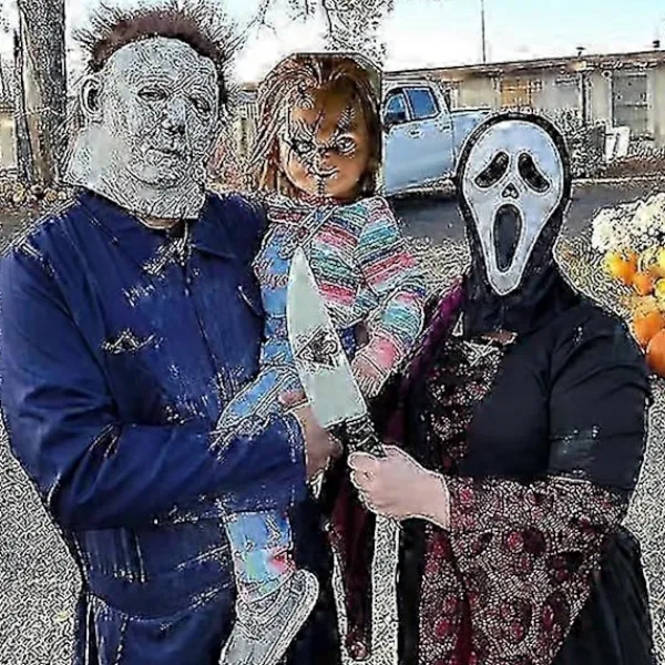 FMYSJ Läskig Spökansikte Blodig Bling Mask - Halloween Kostymrekvisita för Vuxna & Barn, Skräck Cosplay Tillbehör - FKB (FMY) A> Masker