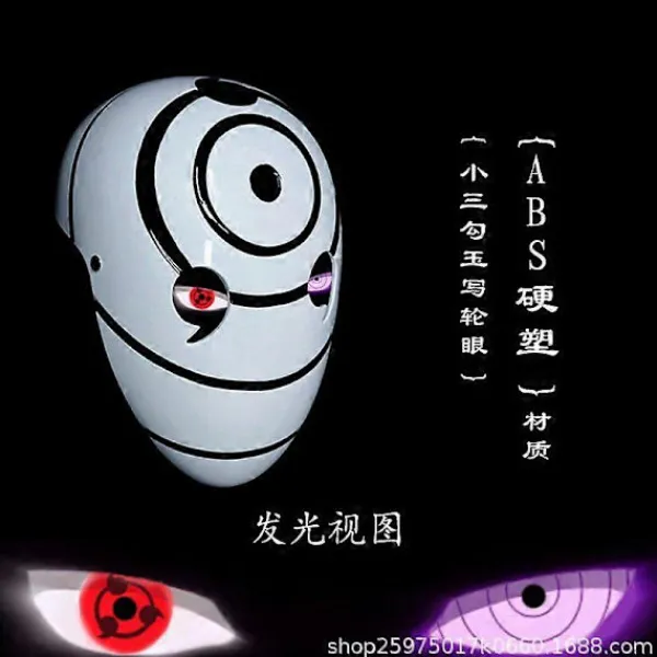 Lysande Sharingan Cosplay Rekvisita Obito Hjälm Mask_Kvalitetsgåvor> Masker