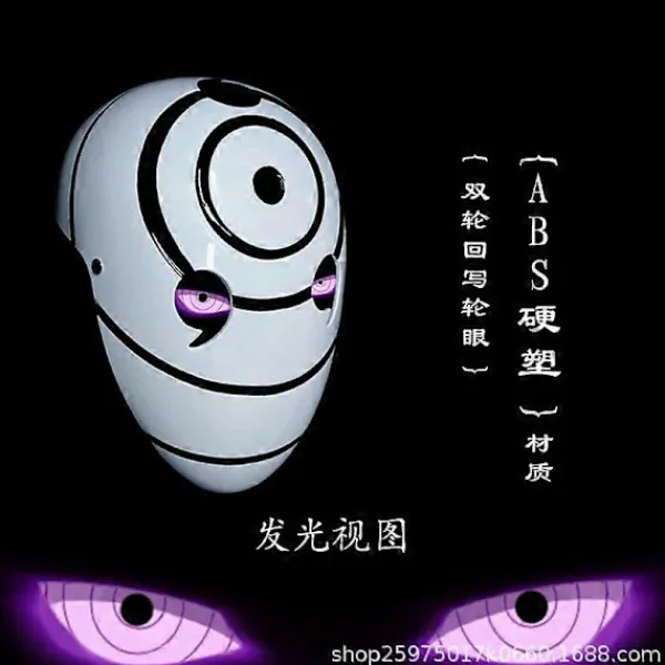 Lysande Sharingan Cosplay Rekvisita Obito Hjälm Mask_Kvalitetsgåvor> Masker