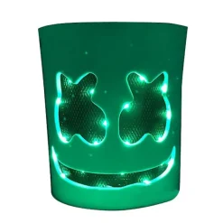 FMYSJ Marshmello LED Mask DJ Cosplay Hjälm Marshmello Kostym Mask Lysande LED Mask Party Cosplay Mask Färgrik (FMY)><noscript><img width=