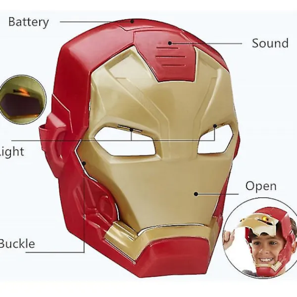 Mrvel vengers 4 Iron Mn Cptin meric Msk Ljud Ljus Hjälm Öppen Msk För Brn Hlloween> Masker