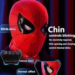 Mascara Spiderman Huvudbonad Cosplay Flyttande Ögon Elektronisk Mask Spider Man 1:1 Haka Kontroll Elastiska Leksaker För Vuxna Barn Present> Tillbehör