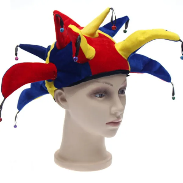 unbranded Maskerad dansdräkt rekvisita vuxen huvudbonader Barnens dag prestanda huvudbonader clown hatt set (hatt+röd näsdekoration)> Huvudbonader