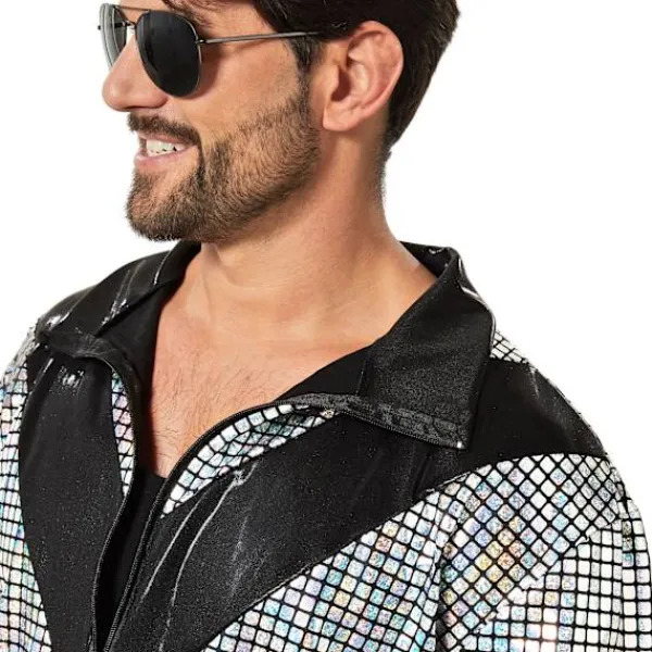 tectake Maskeraddräkt disco träningsoverall retro 80- och 90-tal herr XL> Dräkter