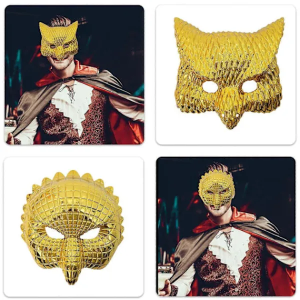 EURL Maskeradmask Guld Leopard/Lejon/Gris/Uggla Mask Party Mask Halloween Cosplay Mask Kvinnor Män Djurmask Balmask> Masker