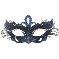 ATELA Maskeradmask, Mardi Gras-dekorationer Venetianska masker för kvinnor (blå-svart)> Masker
