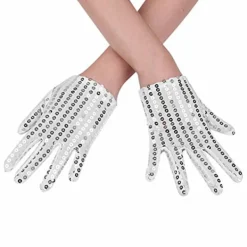 Michael Jackson Handskar Barn Prestandahandskar Fest Handskar Klädtillbehör Julutklädnad (Silver)> Tillbehör