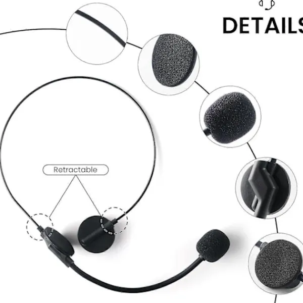 unbranded Mikrofonheadset Falsk Rockstjärna Headset Leksak Headset Mic Kostymtillbehör Konsert Hörlurar Sminkrekvisita (1, Stor) Svart Stor> Tillbehör