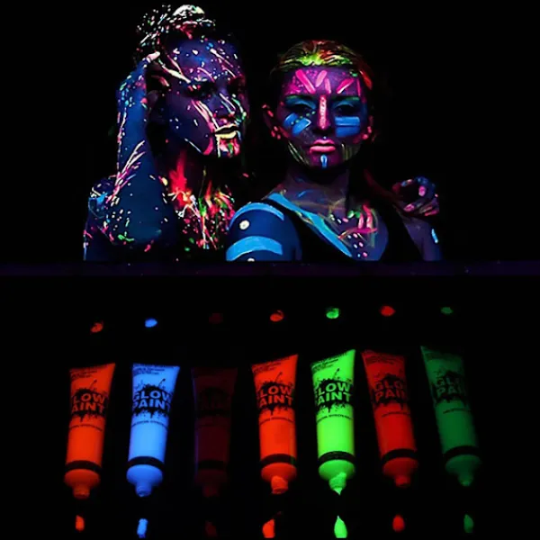 10ml Halloween Glow Pop In Dark Face Black Light Paint Uv Neon & Body Crayon Kit Fluorescent Makeup Marker Christmas G> Smink