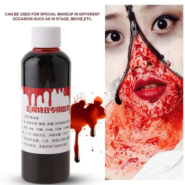 100ml Professionellt Falskt Blod Special Halloween Sår Ärr Zombie Fancy Make Up Falskt Blod> Smink