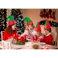Moon Boat 3-pack Jul Tomte Filt Hatt - Bjällerklang Julhelg Party Kostym Favörer Gåvor Tillbehör><noscript><img width=