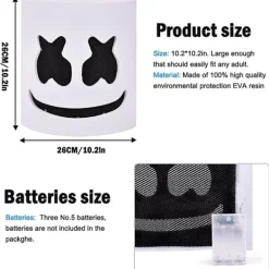 Mordely Marshmello DJ Mask Halloween Cosplay Mask><noscript><img width=