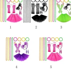 Mordely Neon 80-talskostymer för set Tutu-kjol 2><noscript><img width=