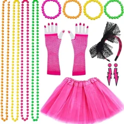 Mordely Neon 80-talskostymer för set Tutu-kjol 2><noscript><img width=