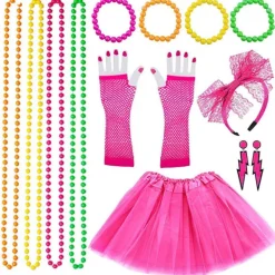 Mordely Neon 80-talskostymer för set Tutu-kjol 2><noscript><img width=