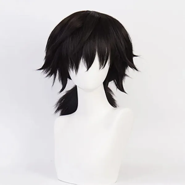 Mub- Fitspi Anime Demon Slayer Kimetsu No Yaiba Tomioka Giyuu Cosplay Costume Suit Uniforms Costumes Child Adult Party M> Peruker