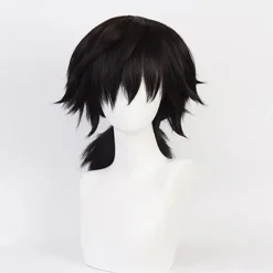 Mub- Fitspi Anime Demon Slayer Kimetsu No Yaiba Tomioka Giyuu Cosplay Kostym Dräkt Uniformer Kostymer Barn Vuxen Peruk-FF- XL> Peruker