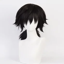 Mub- Fitspi Anime Demon Slayer Kimetsu No Yaiba Tomioka Giyuu Cosplay Kostym Dräkt Uniformer Kostymer Barn Vuxen Party Peruk 110> Peruker