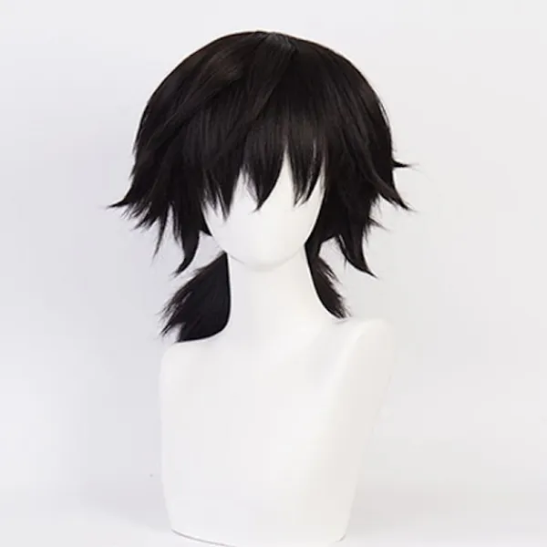 Mub- Fitspi Anime Demon Slayer Kimetsu No Yaiba Tomioka Giyuu Cosplay Kostym Dräkt Uniformer Kostymer Barn Vuxen Party Peruk 110> Peruker