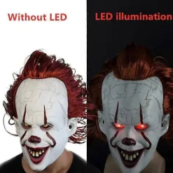 Neborn Joker Pennywise Mask Stephen King Det Kapitel Två 2 Skräck Latexmasker Hjälm Clown Halloween Party Kostym Rekvisita><noscript><img width=