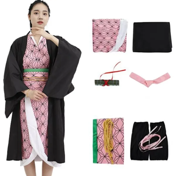 Nezuko Kamado Kimono Damkostym för Rollspel - Perfekt 2XL> Dräkter