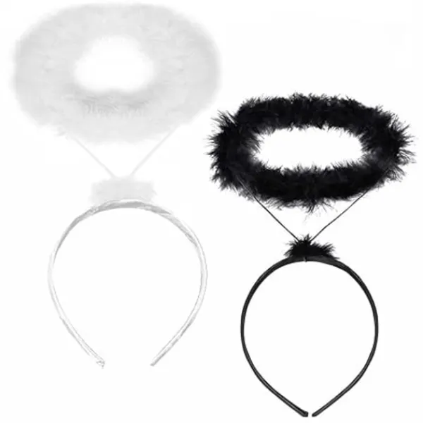 Ängel Halo Hårband Set - Extra Fjäder Ängel Halo Hårband - Ha> Huvudbonader
