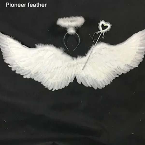 Änglavingar fjädervingar med elastiska remmar Justerbara Halloween-kostymvingar one size> Tillbehör