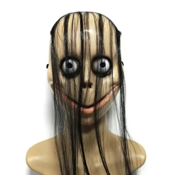 Jettbuying Ny Halloween Skräck med Långt Hår MO MO Mask Rolig Mask V-sha onesize> Masker