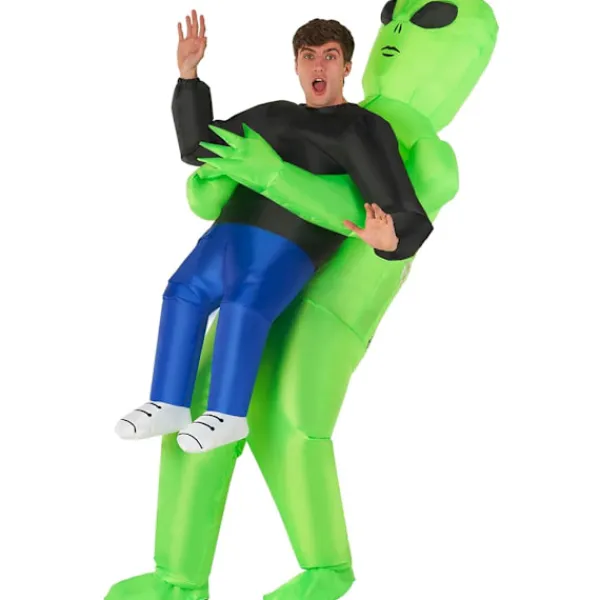TryggHandla Ny Uppblåsbar Alien Kidnappningsdräkt för Vuxna - Grön Halloweenkostym adult> Dräkter